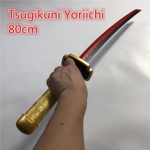 Anime Demon Slayer Sword Weapon Tsugikuni Yoriichi Sowrd Kimetsu no Yaiba Cosplay 1:1 Ninja Knife Wood Sword 80cm
