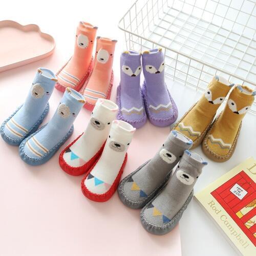 New Baby Tube Socks With Rubber Soles Infant Sock Newborn Autumn Winter Children Floor Socks Shoes Anti Slip Soft Sole Sock