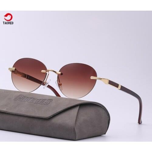 Classic round rimless woman trendy fashion sunglasses Europe and America outdoor man retro travel hike elegant sunglasses TAORED