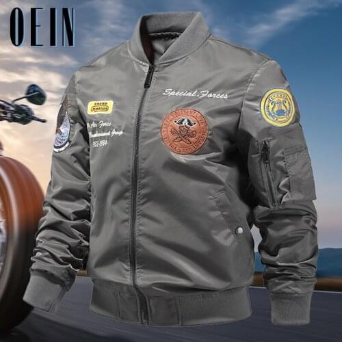 OEIN Mens Military tactical Jackets Male Army Flight Bomber Jacket Baseball Varsity College Pilot Air Force Winter Coat For Men