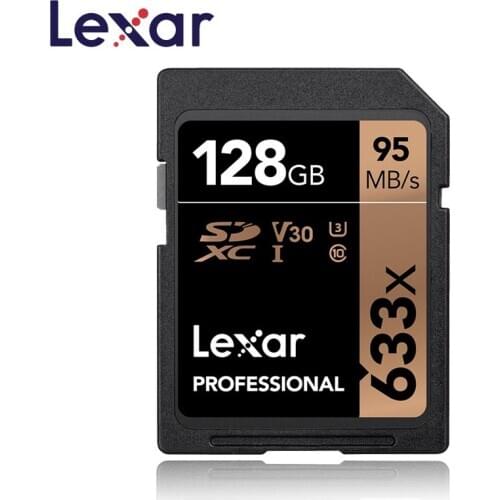 Original Lexar SD Card 128GB 633x SDXC carte sd cards 128 GB 95MB/s Professional Memory Card Class 10 For Digital SLR/HD Camera
