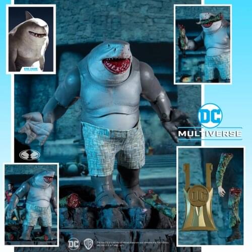 Original Mcfarlane DC The Suicide Squad King Shark Anime Action Figur Toy for Child Halloween Gift
