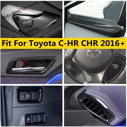 Yimaautotrims Front Roof Reading Lights Lamp Cover Trim For Toyota C-HR CHR 2016 - 2021 Matte / Carbon Fiber Look Interior ABS