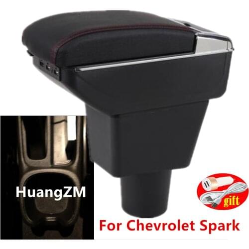 For Chevrolet Spark armrest box central Store content box car-styling decoration With cup holder USB