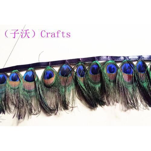 1 meter beautiful peacock feather trimmed cloth sideband, DIY Sewing clothing and handmade works of art