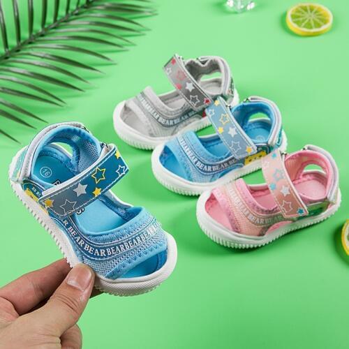 2020 New Summer Baby Shoes Baotou Toddler Sandals 0-3 Years Girl Infant sandals Soft Bottom Breathable Mesh Boy Beach Shoes
