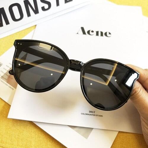 Korean Fashion Polarized Sunglasses Retro Black Cat Eye Glasses oversized shades brand luxury Big Eyewear UV400 Summer Trendy