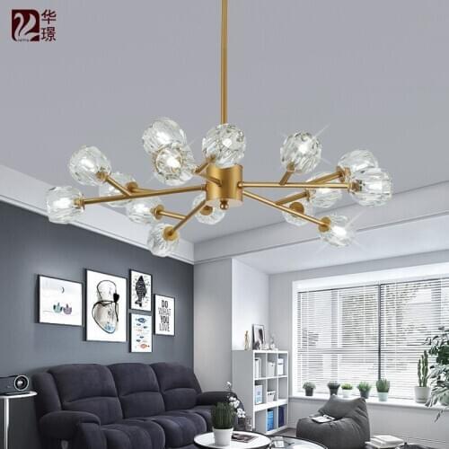 Modern glass ball crystal chandelier ceiling luminaire suspendu led wall moon lamp modern led chandelier nordic decoration home