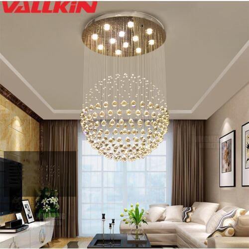 LED Pendant Lights Modern Hanging Light Lamps For Cafe Hotel hallway Globe K9 Crystal Ball Ceiling Pendant Lamp Hanging Fixtures