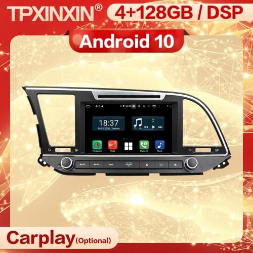 128G Carplay 2 Din Android Stereo Receiver For HYUNDAI Elantra 2016 2017 2018 2019 Radio Audio Recorder Head Unit Player Screen