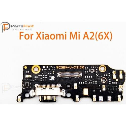 USB Charger Port Dock Connector Flex Cable For Xiaomi Mi 6X A2 USB Charging Dock Connector Microphone Mic Audio Jack Board Flex