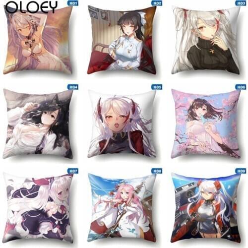 Japanese Classic Anime Series Polyester Square Soft Pillowcase Home Bedroom Office Hotel Car Decorative Pillowcase Size 45x45cm