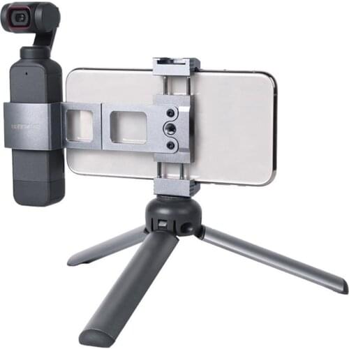 Aluminum Alloy Metal Smartphone Clamp Foldable Camera Mount Holder for DJI POCKET 2/OSMO POCKET Handheld Gimbal Accessories