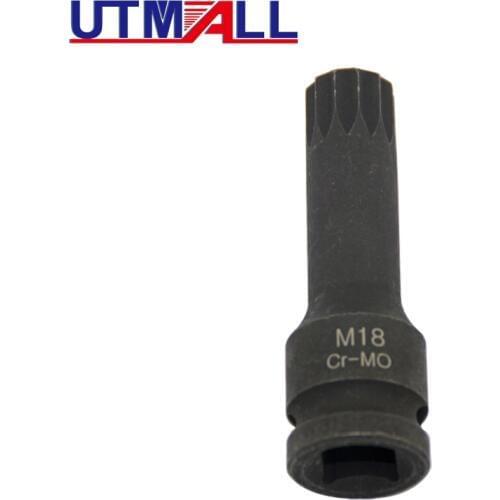 1/2" DR. M18 Rear Hub Socket Rear Wheel Bearing Tool For VW Golf & Jetta Mk4 Spline Socket Bit