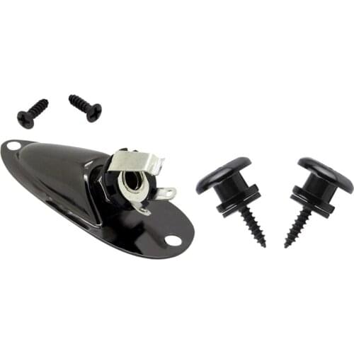 2Pcs Mushroom Head Guitar Strap Buttons Strap for Electric Acoustic Guitar Bass Parts,Black & 1Pcs Boat Style 1/4Inch Guitar Pic