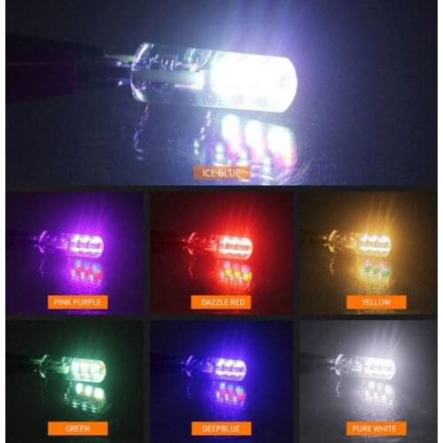 2pcs T10 W5W RGB LED Bulbs With Remote Control Strobe Flash Car Parking Light Auto Reading Lamp Wedge