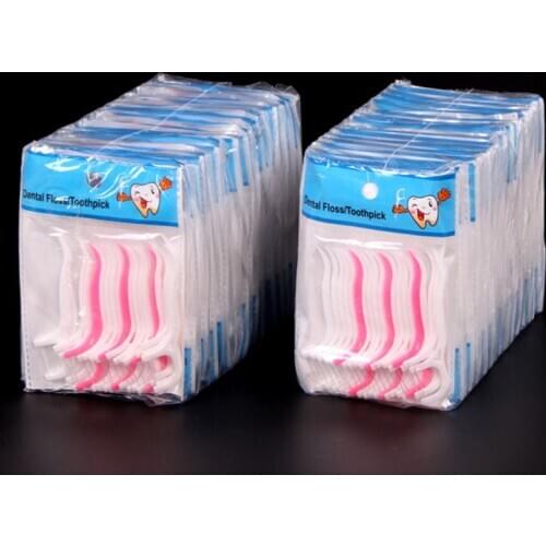 20Pcs/Pack 20Pcs/Pack Disposable Dental Floss Picks Sticks Interdental Brush 2 In 1 Plastic Toothpick Cleaning Mouth Oral Care