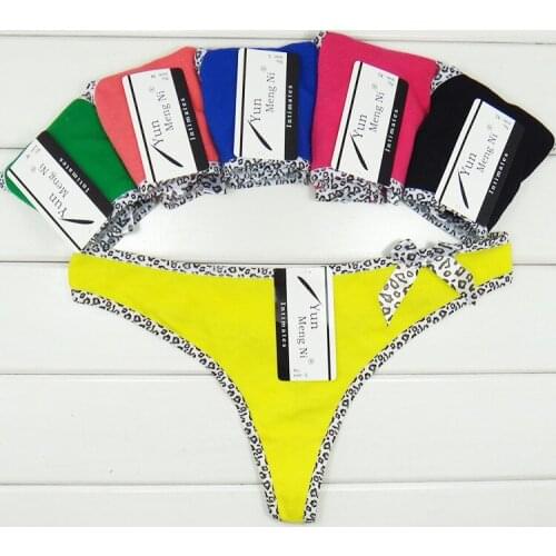 3Pcs/Lot Women G-string Thongs Cotton Woman Underpants Underwear Ladies Panties Sexy V-String T Back Bragas 87276-3