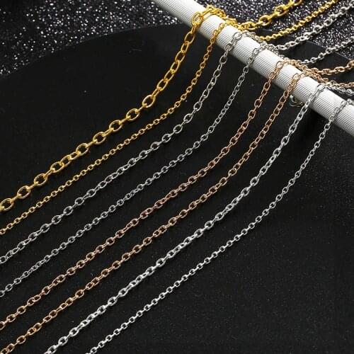 5Meters Gold Silver Color Iron Metal Oval Cross Extension Necklace Chain For Jewelry Making DIY Crafts Findings Supplies