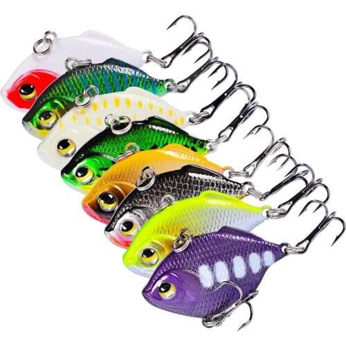 8Pcs 4.5cm/8.5g VIB Sea Fishing Lures Hard Crankbait Wobblers Artificial 8 Colors Trolling Carp Fishing Accessories