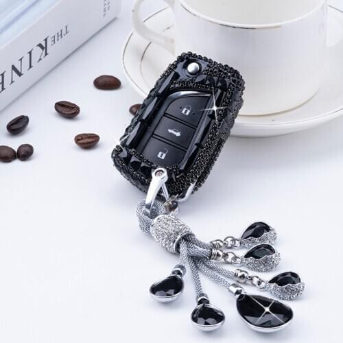 Diamond Crystal Car Key Cover Case Holder For Toyota Auris Corolla Reiz Avensis Verso Yaris Rav4 Scion TC IM 2015 2016 2017