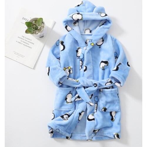 Boys Girls Hooded Bathrobe Toddler Unicorn Anime Cartoon Towel Beach Childrens Sleepwear Baby Kids Bath Robes Pyjamas Nightgown