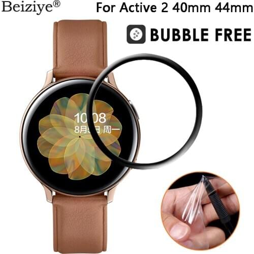 Beiziye Ultra Clear TPU Soft Full Screen Protector Cover for Samsung Galaxy Watch Active 2 40mm 44mm SmartWatch Protective Film