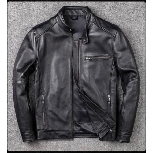 Free shipping.classic casual style,Plus size cowhide Jackets,men slim 100% genuine Leather jacket.super sales leather coat,sales
