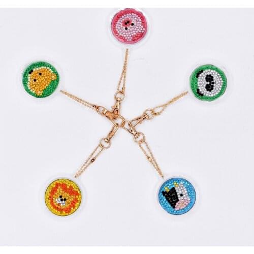 5Pcs/set Diamond Painting Keyring Animals Keychains Special Shaped 5D Full Drills Women Kids Bag Hanging Pendant Decoration