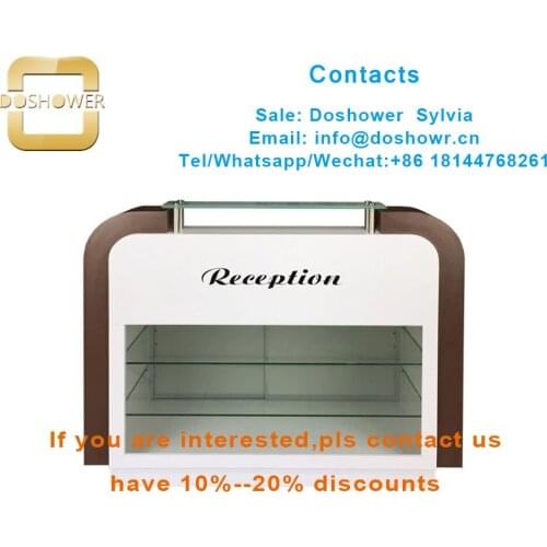 Display reception desk with wood and marble reception desk for salon equipment reception desk