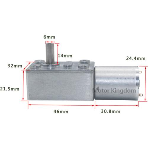 Micro 370 Electric Turbo Worm Gear Motor DC 6V- 24V 2RPM-160RPM All Metal Reduction Gearbox Slow Speed Large Torque Motor