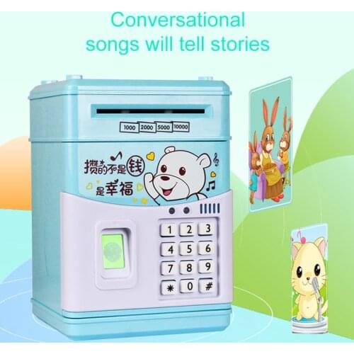 Electronic Piggy Bank ATM Password Money Box Cash Coins Saving Box ATM Bank Safe Box Automatic Deposit Banknote Christmas Gift