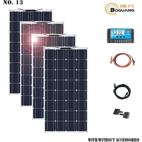 50/100W Flexible Solar Panel with High Efficiency 23% PWM Controller for Electronic Fence/Boat/Car/Home 12V/24V Battery Charger