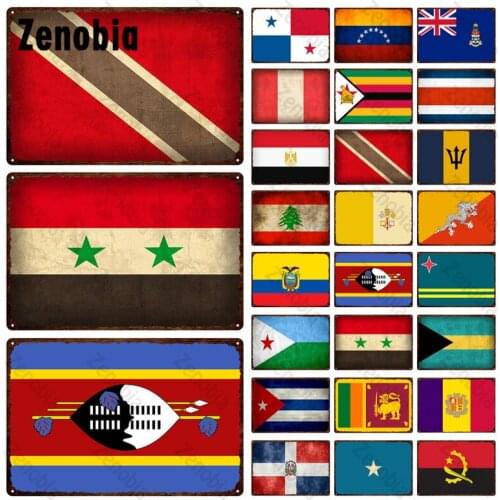 County National Flag Metal Sign Tin Sign Colombia Usa License Plate for Wall Art Man Cave Home Restaurant Craft Decorationmetal