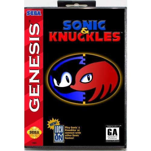 Sonic And Knuckles 16 Bit MD Game Card Include Retail Box For Sega Genesis & Mega Drive