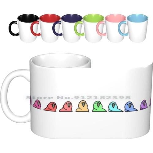 Partyparrot-Conga Line Ceramic Mugs Coffee Cups Milk Tea Mug Party Parrot Parrot Partyparrot Kakapo Tattoo Old School Tattoo