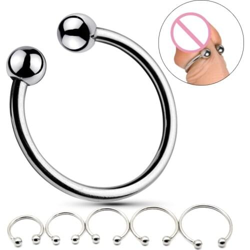 Stainless Steel Penis Ring Cock Ring Male Chastity Device Delay Ejaculation Penis Enlargement Attachment Cocking Sex Toy for Men