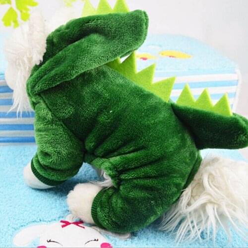 Pet Dog Cat Clothes Cute Funny Dinosaur Costumes Coat Winter Warm Fleece Clothing For Small Dogs Kitten Hoodie Puppy Dog Clothe