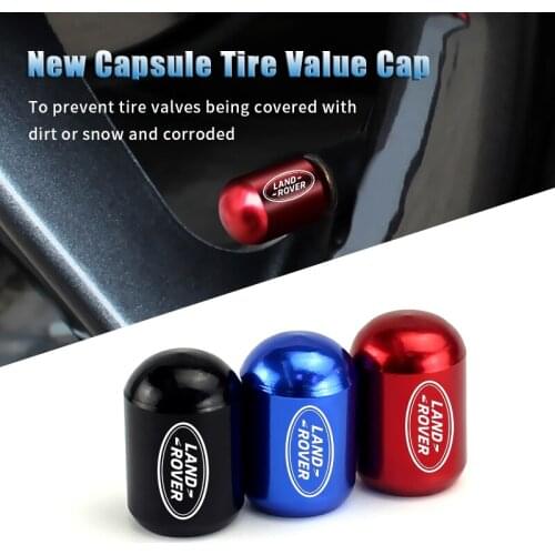 4pcs Alloy Tire Valve Cover for Land Rover Range Rover Velar Evoque Sport Discovery Freelander Wheel Stem Caps Tyre Decoration