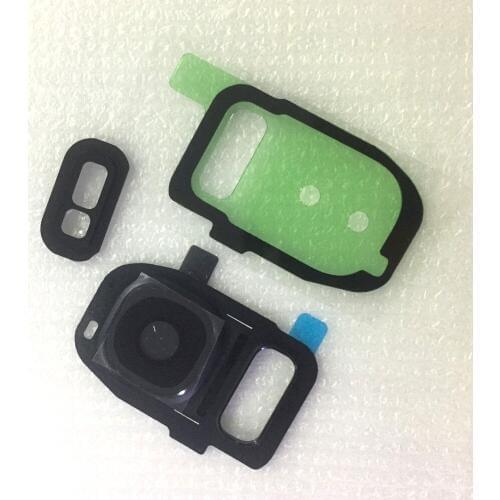 Camera Lens Cover+ Flashlight Glass + Adhesive Sticker For Samsung Galaxy S7 G930 / S7 Edge G935