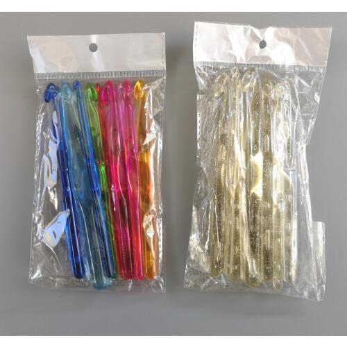 DONYAMY 9 PCS/set Multi-color Plastic Knit Crochet Hooks Knitting Needles Weave Craft