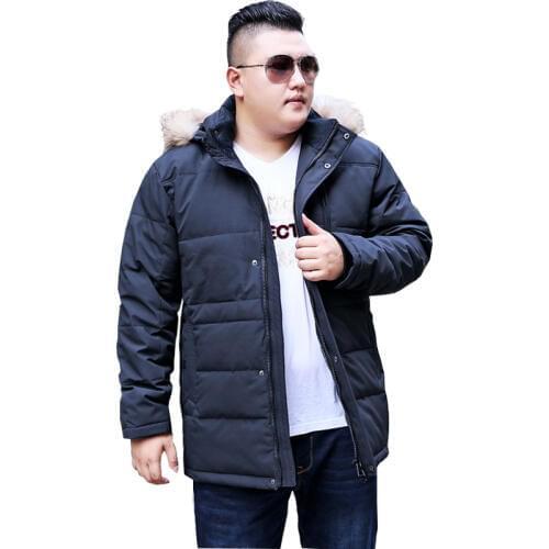 Mens Winter Jacket Fashion Hooded Warm Cotton Park Jacket Mens Casual Hoodie Brand Apparel Warm Jacket 175kg Mens Clothing