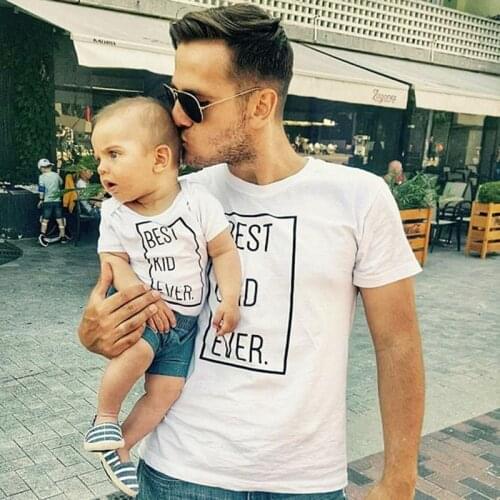 Summer Baby Girl Clothes Tops Daddy and Me Cothes Family Look Father and Best Dad Ever Son Family Matching Clothes
