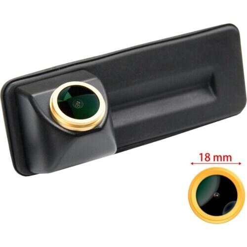 Misayaee Golden HD Car Rear View Backup Camera Handle for Skoda Rapid Roomster Superb Yeti Fabia Y6 VW Polo 6R Golf 5 V Audi A1