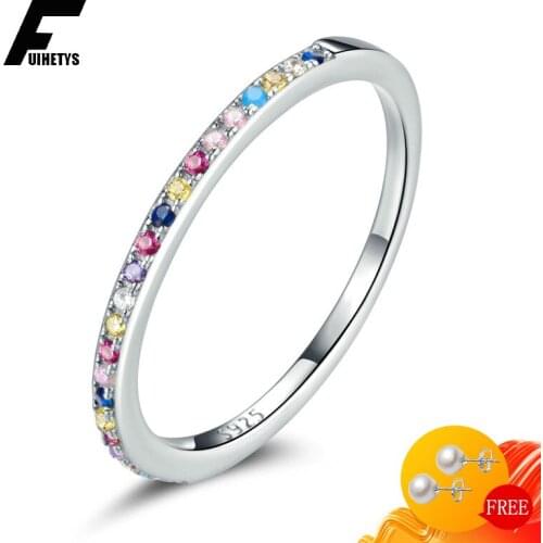 Fashion Ring S925 Silver Jewelry with Zircon Gemstones Finger Rings for Women Wedding Party Gift Accessories Wholesale Size 6-8