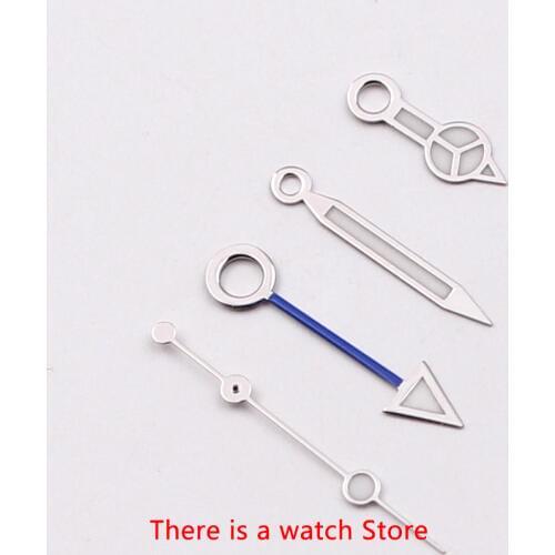 A set stainless steel edge luminous watch hands with GMT Pointer Fit For Mingzhu Automatic Movement Mens Watch