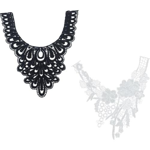 New Hot Lace Embroidered Neckline Collar Garment Sewing Accessory White/Black Wedding Dress Lace Creative Show Sewing Access