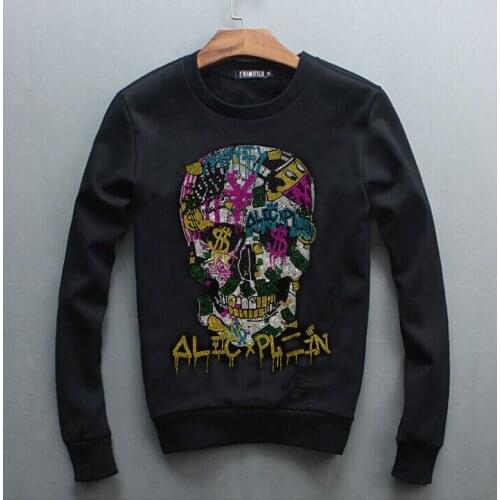 Autumn and winter Hot drill Skull Hoodie for man and women High Quality New fashion mens hoodies M-4XL