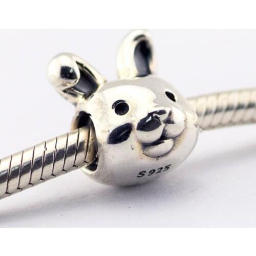 Fits Pandora Charms Bracelets 100% 925 Sterling Silver Jewelry Remarkable Rabbit Beads Free Shipping