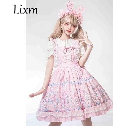 Daily Sweet Lolita Bowknot Princess Jsk Strap Dress loli cos Kawaii Girl Summer Tea party Dress Victorian Dress Gothic Lolita